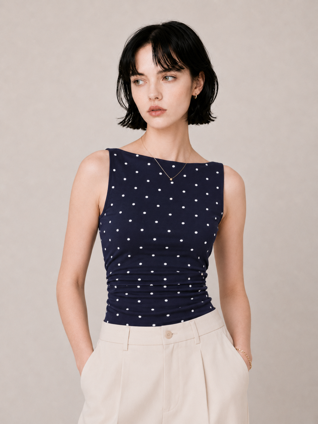 Ruched Tube Top Slim Fit Crop Top