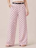 Polka Dot Wide Leg Casual Pants