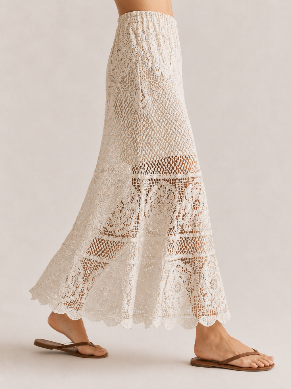 Romantic Crochet Maxi Skirt