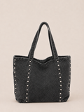 Vintage Studded Oversized Tote Bag