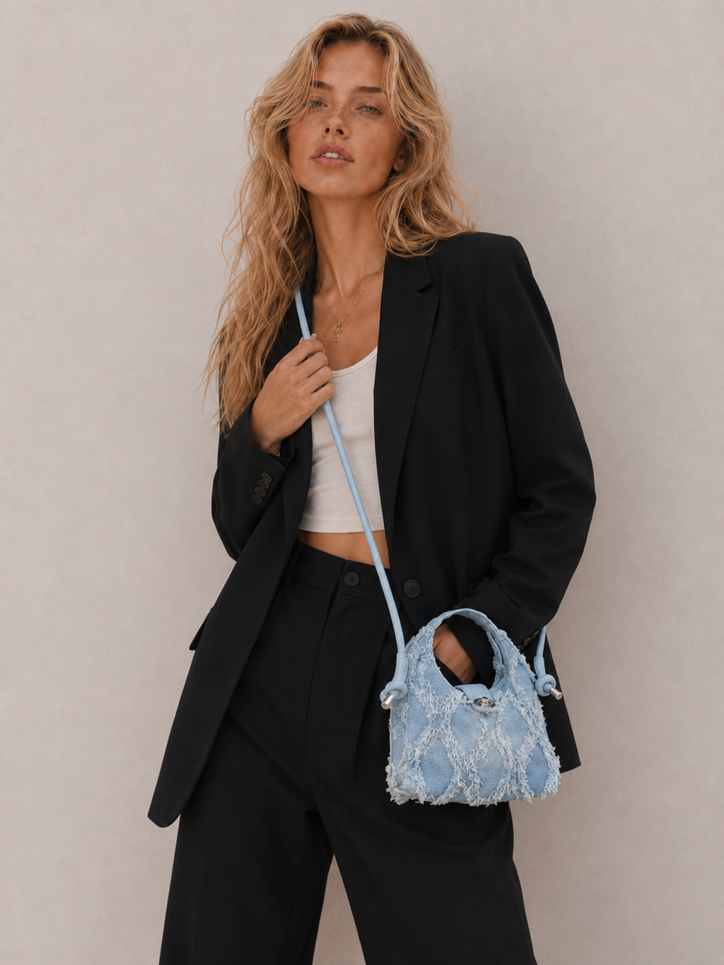 Vintage Frayed Mini Crossbody Bag