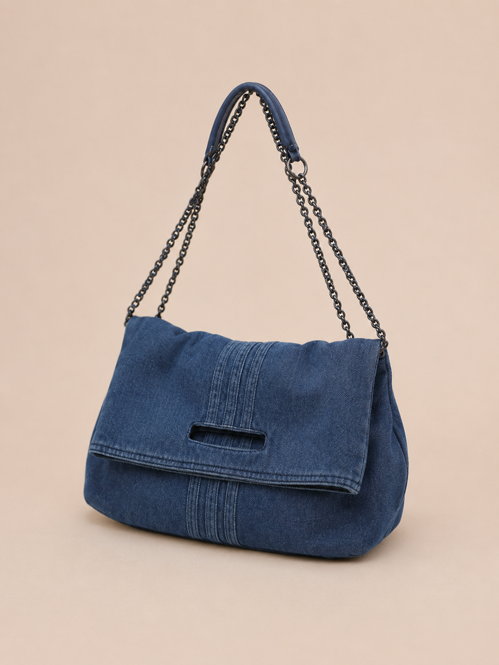 Vintage Chain-Strap Slouchy Shoulder Bag